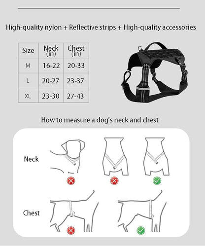 Tactical Dog Adjustable Training Harness Dog Saddle Bag Backpack Vest with Handle Military No Pull Dog Harness for Small Medium Large Dogs (L, Khaki)