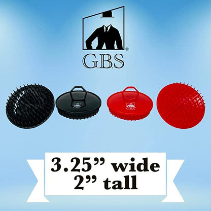 G.B.S Scalp Exfoliator 4 Pack - Scalp Scrubber, Shampoo Brush, Massager & Beard Exfoliator - Red & Black