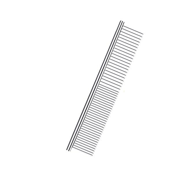 Pet Grooming Combs with Rounded Tips, Stainless Steel Bristles, Easy Detangling Tool for Long & Short Haired Dogs, Cats, and Other Furry Friends, Ideal for Daily Brushing