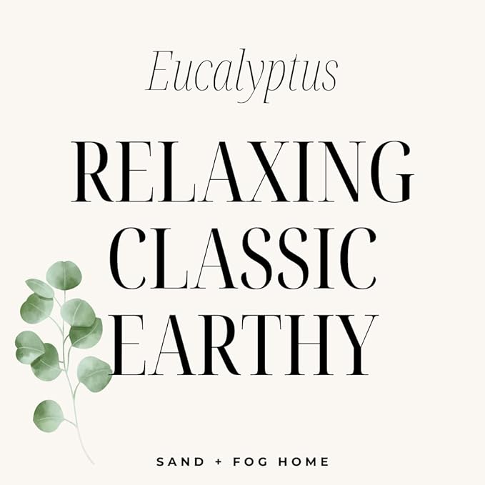 Sand + Paws Scented Candle - Eucalyptus - Additional Scents and Sizes –Luxurious Air Freshening Jar Candles Neutralize pet Odors and Enhance Home décor – 100% Cotton Lead-Free Wicks - 12 oz