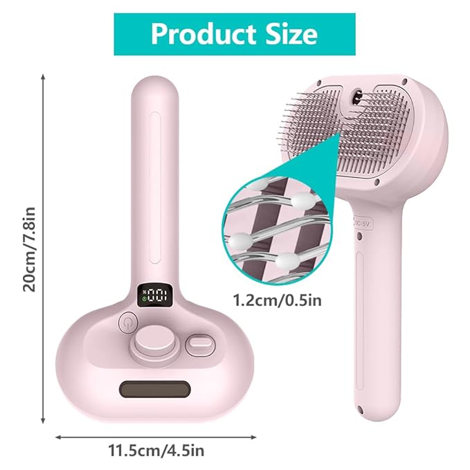 Spray Pet Brush for Shedding, Dog Cat Steam Comb for Pets Grooming with Spray Container EDR Anti-Static Suits for Long&Short Hair Pets