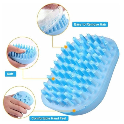 Soft Silicone Bristles Massage Grooming Brush for Dogs and Cats Soft Pet Shampoo Brush for Shedding Hair Pet Bathing Tool (White)