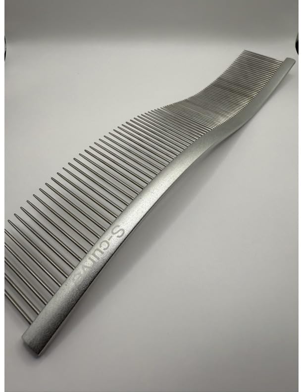 S-Curved Dog Grooming Comb, Dog Combs for Grooming Matting, Doodle Brush, Dematting Comb for Dogs, Dog Grooming Tools, Pet Comb, Metal Dog Grooming Comb, Dog Detangler Brush, Dog Dematting