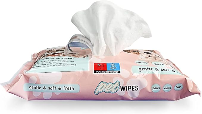 L&L LONG LIFE Dog Wipes XXL Size 8x12 inch Cat Cleaning Wipes, Extra Sticky Dog and Cat Lint Remover for Pet Hair Removal