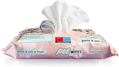 L&L LONG LIFE Dog Wipes XXL Size 8x12 inch Cat Cleaning Wipes, Extra Sticky Dog and Cat Lint Remover for Pet Hair Removal