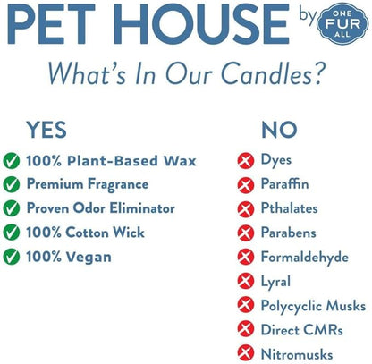 One Fur All Pet House Mini Candles Made with Natural Soy Wax, Plant Based, Pet Friendly Scented Candles, Citrus Variety Pack of 3