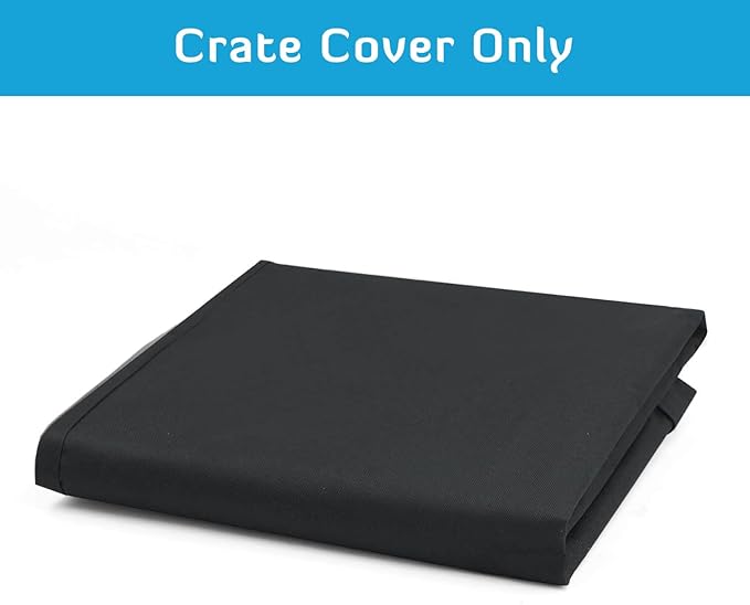 HONEST OUTFITTERS Dog Crate Cover, 48 Inch Dog Kennel Cover for Medium and Large Dog, Heavy Duty Oxford Fabric,with Double Door, Pockets and Mesh Window (49L x 31W x 33H, Black)