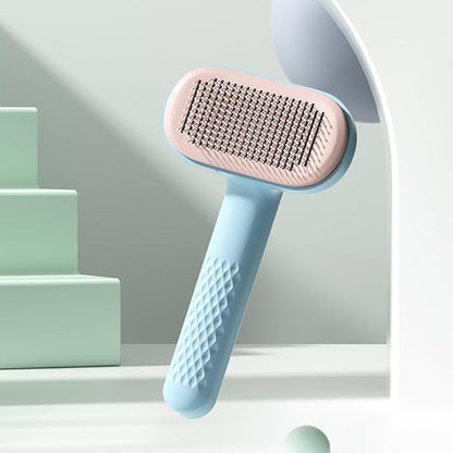 Self Cleaning Slicker Brush,Pet Grooming Brushes For Long Short Haired Dogs Cats, Removes Loose Undercoat & Tangled Hair And Shedding Hair Fur, For All Kind Of Animals (white)