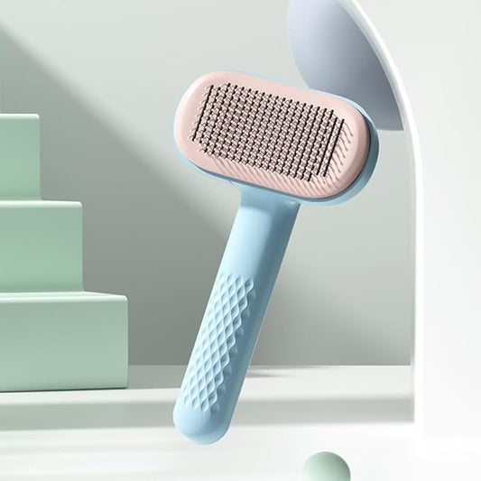 Self Cleaning Slicker Brush,Pet Grooming Brushes For Long Short Haired Dogs Cats, Removes Loose Undercoat & Tangled Hair And Shedding Hair Fur, For All Kind Of Animals (white)
