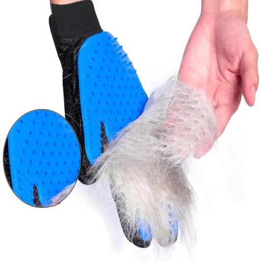 | Pet Grooming | Gentle | Efficient Hair Fur Removal | Bath | Pet Glove Brush (Blue - Right Hand Only)