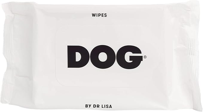 DOG by Dr Lisa - Dog Travel Wipes - Plant-Based - Natural Bathing Wipes for Dogs - Made from 100% Compostable Bamboo - Vet-Created - Vegan - Non-Toxic - Travel Size - Carton (20 per Box)