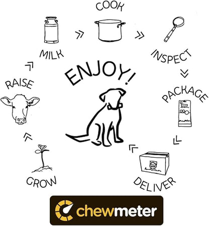 Chewmeter Himalayan Yaky Cheese Chew, 100% Natural, Long Lasting, Gluten Free, Healthy & Safe Dog Treats, Lactose & Grain Free, Protein Rich, Stain Free, Medium, Dogs 35 Lbs & Under, 2.5 lb Bulk Tub
