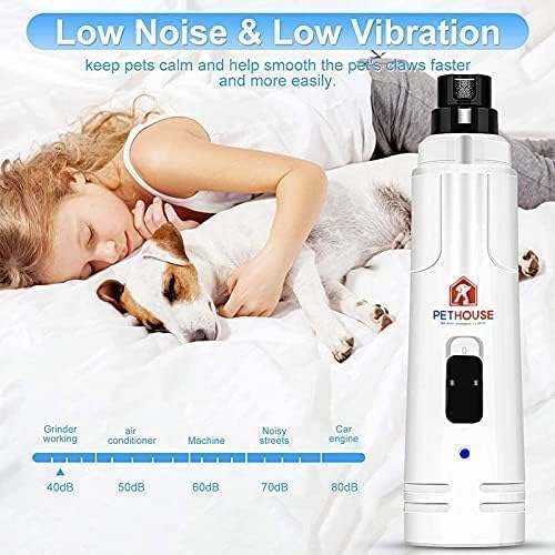 Pet Nail Grinder, Pet Nail Clipper and Trimmer for Dogs and Cats - for Small, Medium, and Large Breeds, Trimmers, File for Proper Toenail Care - Quiet and Efficient Grooming, Clippers for Nails