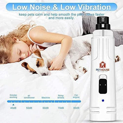 Pet Nail Grinder, Pet Nail Clipper and Trimmer for Dogs and Cats - for Small, Medium, and Large Breeds, Trimmers, File for Proper Toenail Care - Quiet and Efficient Grooming, Clippers for Nails