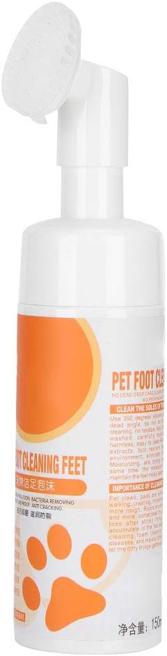 Pet Foot No Wash Foam dog cleaner Dog Foot Cleaning Foam Cleaner Waterless Pet Claw Care Foam cleaner with Silicone Brush Scrubber Foot Care Supplies for Dogs Cats General Claw Care