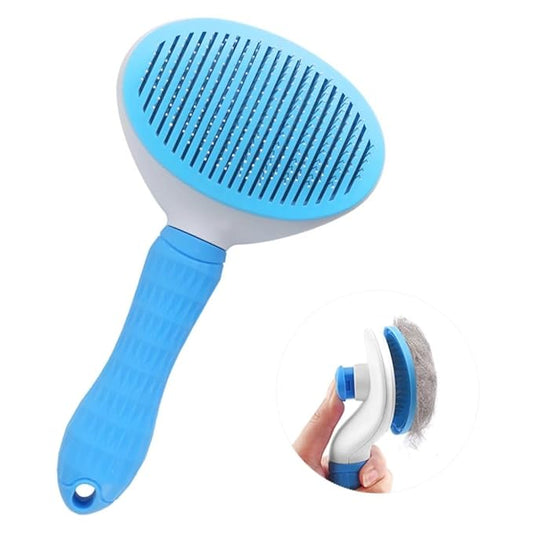 Self Cleaning Slicker Brush, Pet Grooming Shedding Brush for Dogs and Cats - Easy to Remove Loose Undercoat, Pet Massaging Tool Suitable for Pets with Long or Short Hair Color May Vary