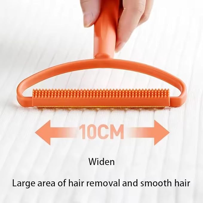 Pet Hair Removal Tool, 2-Sided with Shave and Smooth Surfaces, Large Size, Pet Cleaning Brush for Furniture (Orange)