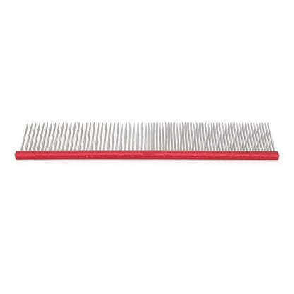 VINGVO Greyhound Comb for Dogs, Metal Dog Comb with Rounded Ends, 16cm/6.3in, Red