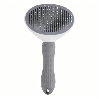 Pet Grooming Brush, Self Cleaning Pet Brush For Dogs and Cats with Release Button, Grey