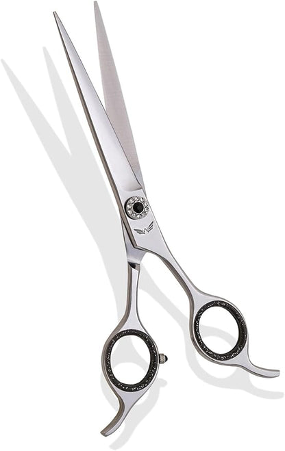 Professional Pet Grooming Scissors for Dogs and Cats Hair Cutting Shears 440C Japanese Steel Right Hand Comfortable Grip (Straight, 6.5 Inches)