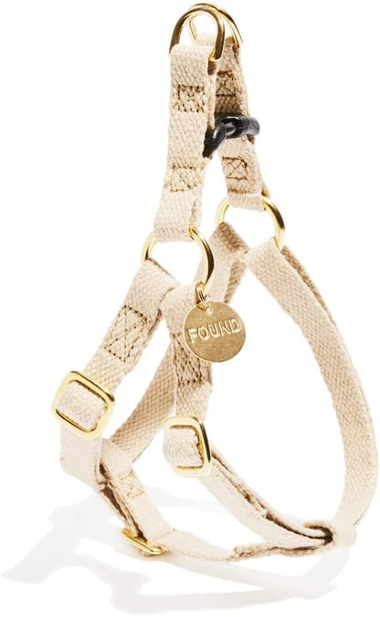 Found My Animal - Natural Cotton Cat & Dog Harness (Extra Small) - Hand Dyed & Crafted Dog Harness - Adjustable, Pet Harness with Solid Brass Rings & Buckle - Dog Training Harness - Made in USA