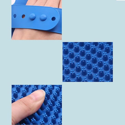 Silicone Pet Bath Brush Set, 2 Pieces, Massage Brush for Dogs and Cats