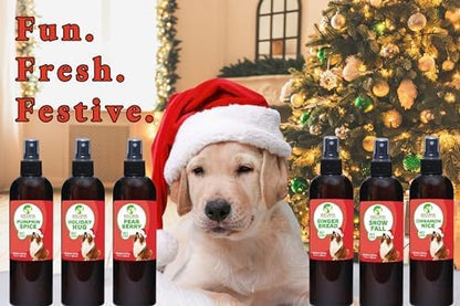 Showseason Bath & Brush Therapies® 3-Pack 4.5 oz. Pet Cologne: Pumpkin Spice, Merry Cranberry, Candy Cane For Dogs | Long-Lasting Odor Eliminator | Paraben-Free | Made In The USA