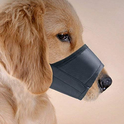 Nylon Dog Muzzle - Adjustable Quick Fit pet Muzzle Prevent from Biting Barking and Chewing for Small Medium Large Dogs,Black