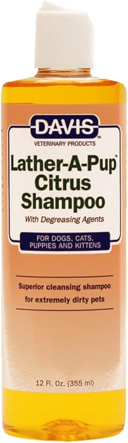 Davis LAPCS12 Lather-A-Pup Citrus Pet Shampoo, 12 oz, Orange