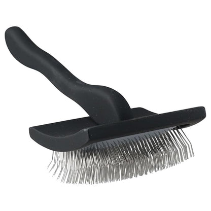 Slicker Brush, Long Pin Brush, Pet Comb, Dematting Tool with Stainless Steel Pins, Large(Black or Purple)(Black)