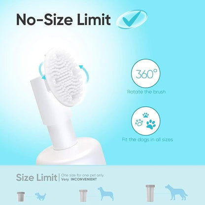 PETRIBE Dog Paw Cleaner, Portable Waterless Cleaning Shampoo for Dogs Foot Washer, Silicone Dogs Cat Foot Grooming Brush for Muddy Paws Rose Scent