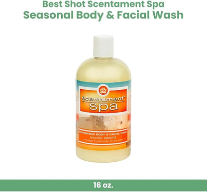 Best Shot Scentament Spa Seasonal Facial & Body Wash, Exotic Island, 16 oz