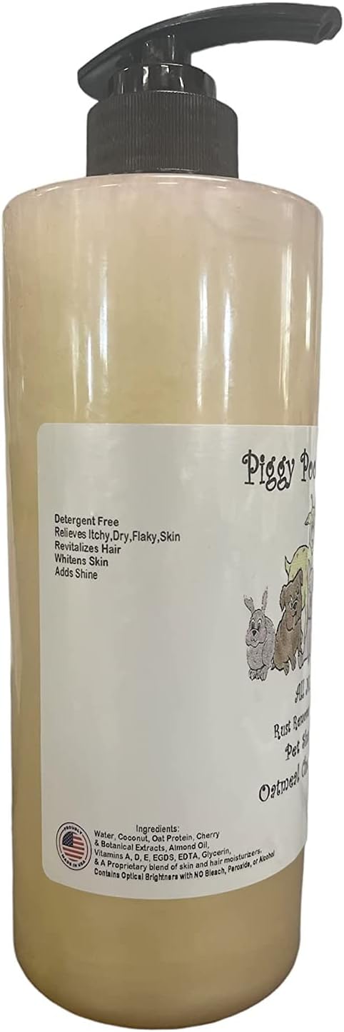 Pet Shampoo and Shampoo Scrub Brush (Oatmeal Cherry) - for Pigs Dogs and Other Small Animals