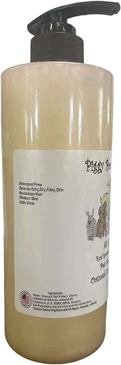 Pet Shampoo and Shampoo Scrub Brush (Oatmeal Cherry) - for Pigs Dogs and Other Small Animals