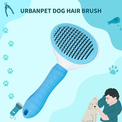 Self Cleaning Slicker Brush, Pet Grooming Shedding Brush for Dogs and Cats - Easy to Remove Loose Undercoat, Pet Massaging Tool Suitable for Pets with Long or Short Hair Color May Vary