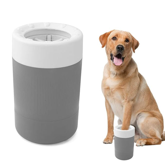 Pet Foot Washing Cup, Portable Pet Foot Washer with Soft Brush Muddy Dog Paw Cleaner for Dogs/Cats Feet Cleaning Tool(Gray)