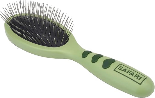 Coastal Pet Safari Wire Brush with Plastic Handle - Grooming Brush for Short and Long Pet Hair - No-Slip Handle - Compatible with Safari Tools - 8.5" x 2.06"