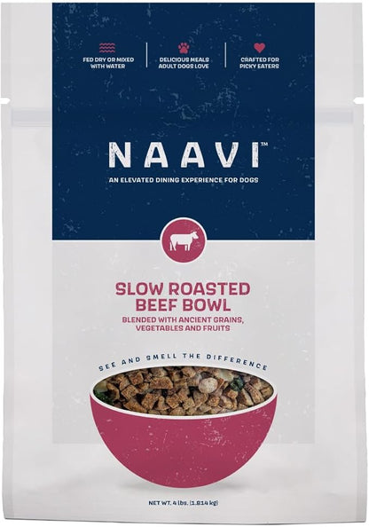 Slow Roasted Beef Bowl with Ancient Grains, Vegetables & Fruits, Premium Dog Food Topper for Adult Dogs - 4lb
