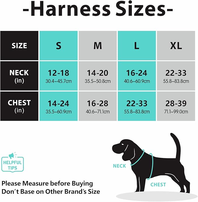 PoyPet No Pull Dog Harness, No Choke Front Clip Dog Reflective Harness, Adjustable Soft Padded Pet Vest with Easy Control Handle for Small to Large Dogs(Mint Blue,M)