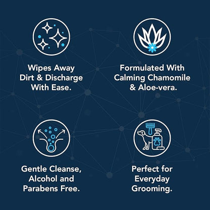 NOVEHA Dog Wipes - Odor Eliminating and Cleaning Grooming Wipes for Dog's Paws, Body, and Butt - Perfect for Puppy and Adult Dogs - Plant-Based, Safe, Convenient & Large Unscented Wipes (360 Counts)