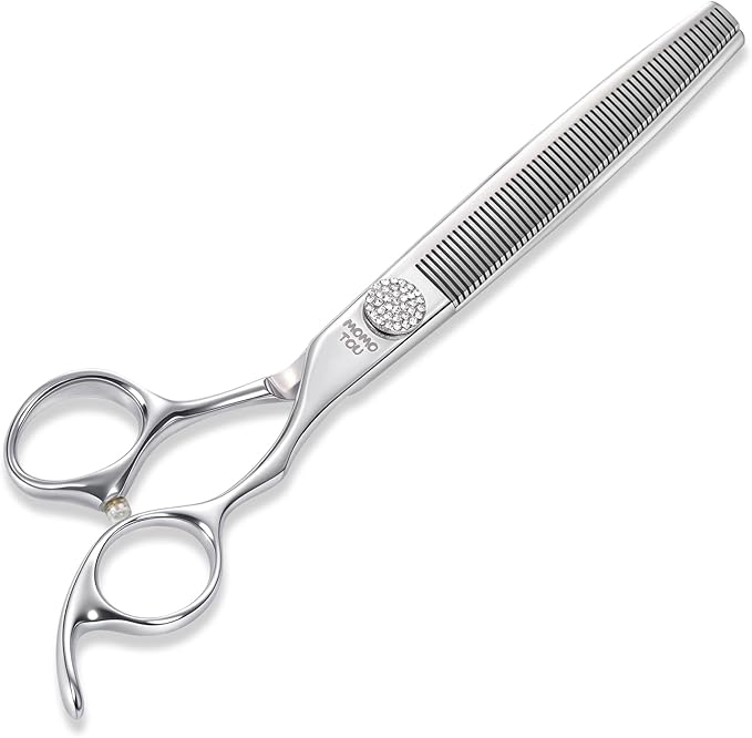 Professional Thinning Dog Grooming Scissors with Simulation Diamond 440C Stainless Steel Polished Pet Cat Thinner Blender Shears for Groomers and Home users 8''