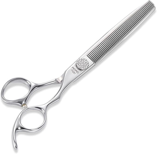 Professional Thinning Dog Grooming Scissors with Simulation Diamond 440C Stainless Steel Polished Pet Cat Thinner Blender Shears for Groomers and Home users 7''