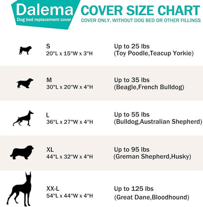 Dog Bed Cover 20Lx15Wx3H Inch.Waterproof Heavy Duty Durable Oxford Dog Bed Replacement Covers with Zipper.Washable Removable Pet Bed Mattress Protector Cover.Black,Cover Only.