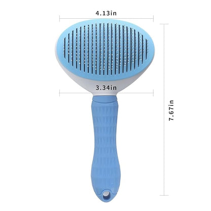 Pet Grooming Brush, Self Cleaning Slicker Brush for Dogs, Cats, Bunnies, Removes Loose Undercoat, Massaging Tool for Long or Short Hair