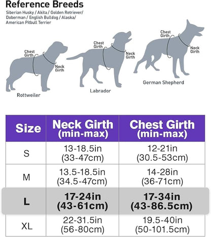 Joytale No Pull Dog Harness for Large Dogs, Reflective Pet Vest with Front Clip, Adjustable Soft Padded Harnesses with Easy Control Handle for Training and Walking, Purple, L