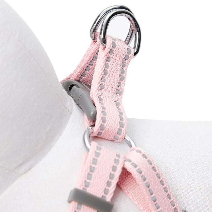 Blueberry Pet Essentials Pastel Color Reflective Dog Harness Vest, Chest Girth 22" - 26", Baby Pink, Medium, Adjustable Harnesses for Dogs