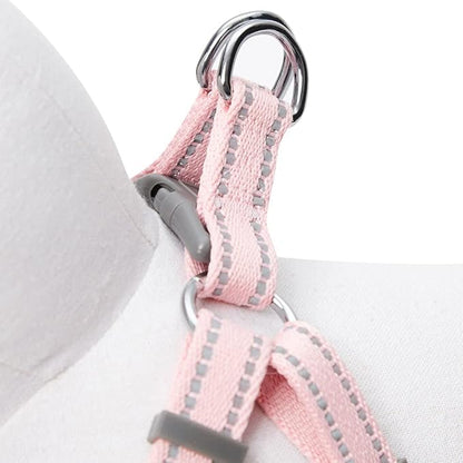 Blueberry Pet Essentials Pastel Color Reflective Dog Harness Vest, Chest Girth 22" - 26", Baby Pink, Medium, Adjustable Harnesses for Dogs