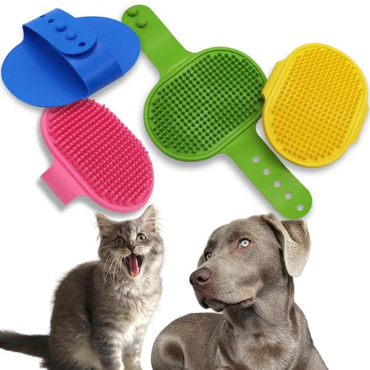 | Dog Bath Brush | 4 PCS Pet Grooming Brush | Pet Hair Removal Brush | Cat Hair Removal Brush | Dog Grooming Bath Brush | Pet Rubber Brush | Pet Silicone Brush | Dog Shampoo Brush