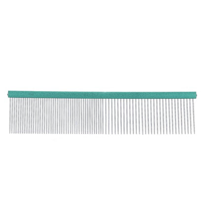 Greyhound Comb For Dogs, Metal Comb For Dogs Metal Dog Comb Cat Comb For Removing and Knots Dog Combs with Rounded Ends Grooming Tool For Long Short Haired Dog (Green