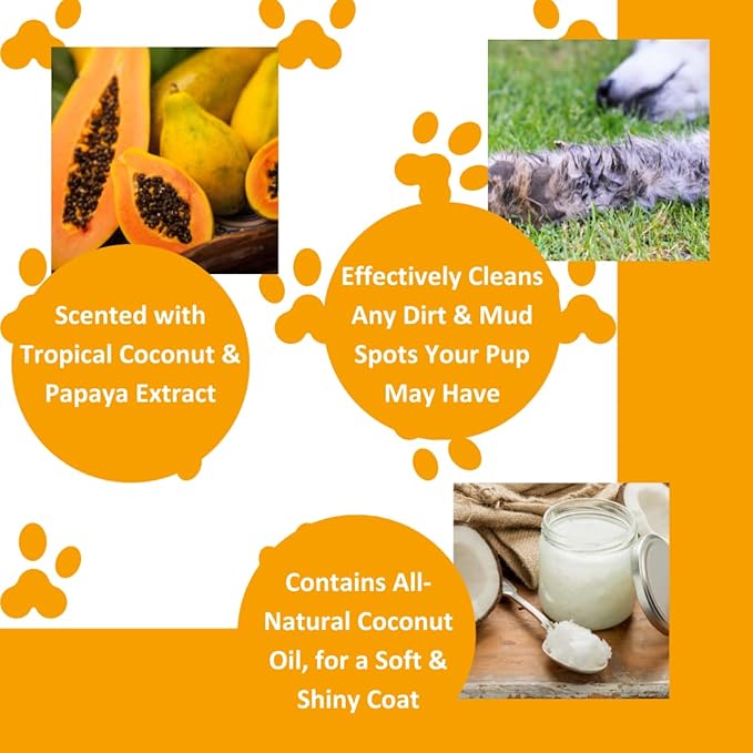 Natural Waterless Bath Spray, Moisturizing Coconut Papaya, for Dogs, 8oz